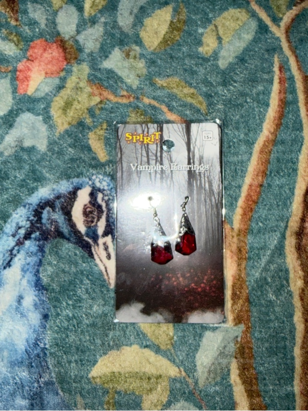 Spirit Red Gem Drop Vampire Earrings